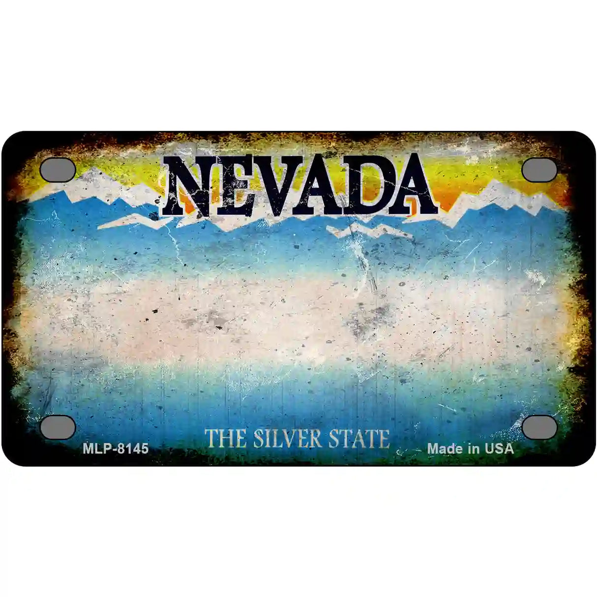 Nevada State Rusty Novelty Metal License Plate 4" x 2.2" (MLP)