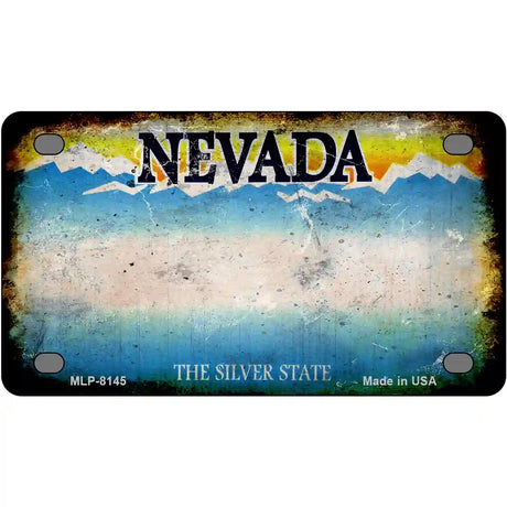 Nevada State Rusty Novelty Metal License Plate 4" x 2.2" (MLP)