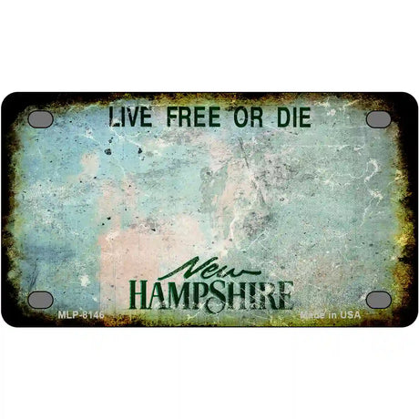 New Hampshire State Rusty Novelty Metal License Plate 4" x 2.2" (MLP)