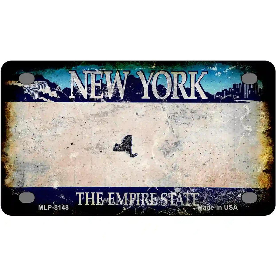 New York State Rusty Novelty Metal License Plate 4" x 2.2" (MLP)