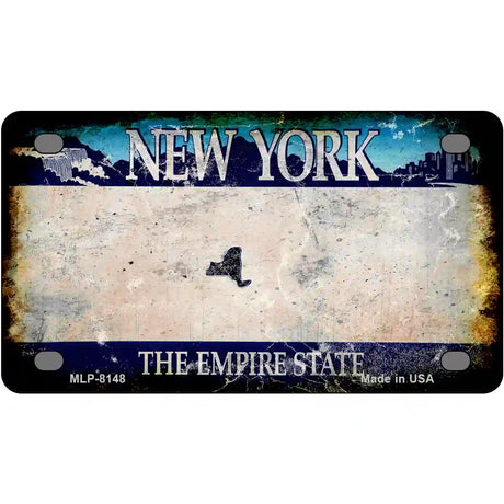 New York State Rusty Novelty Metal License Plate 4" x 2.2" (MLP)