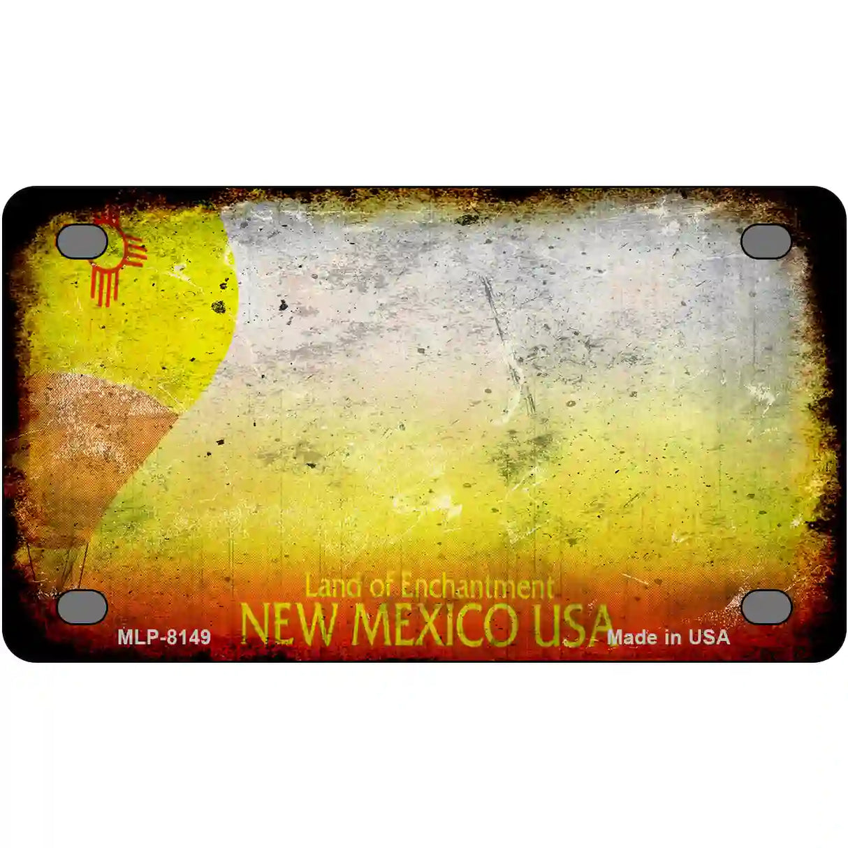 New Mexico State Rusty Novelty Metal License Plate 4" x 2.2" (MLP)