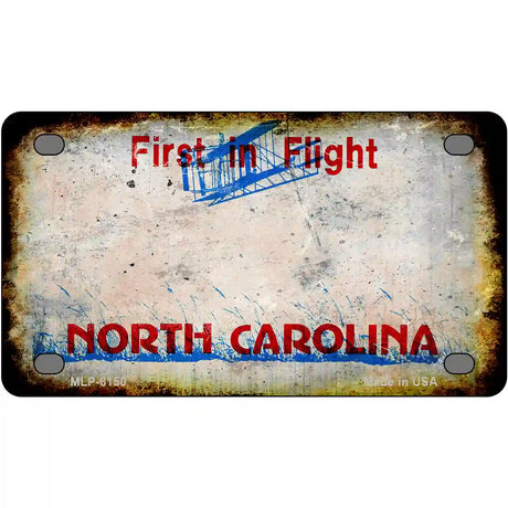 North Carolina State Rusty Novelty Metal License Plate 4" x 2.2" (MLP)