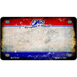 Ohio State Rusty Novelty Metal License Plate 4" x 2.2" (MLP)