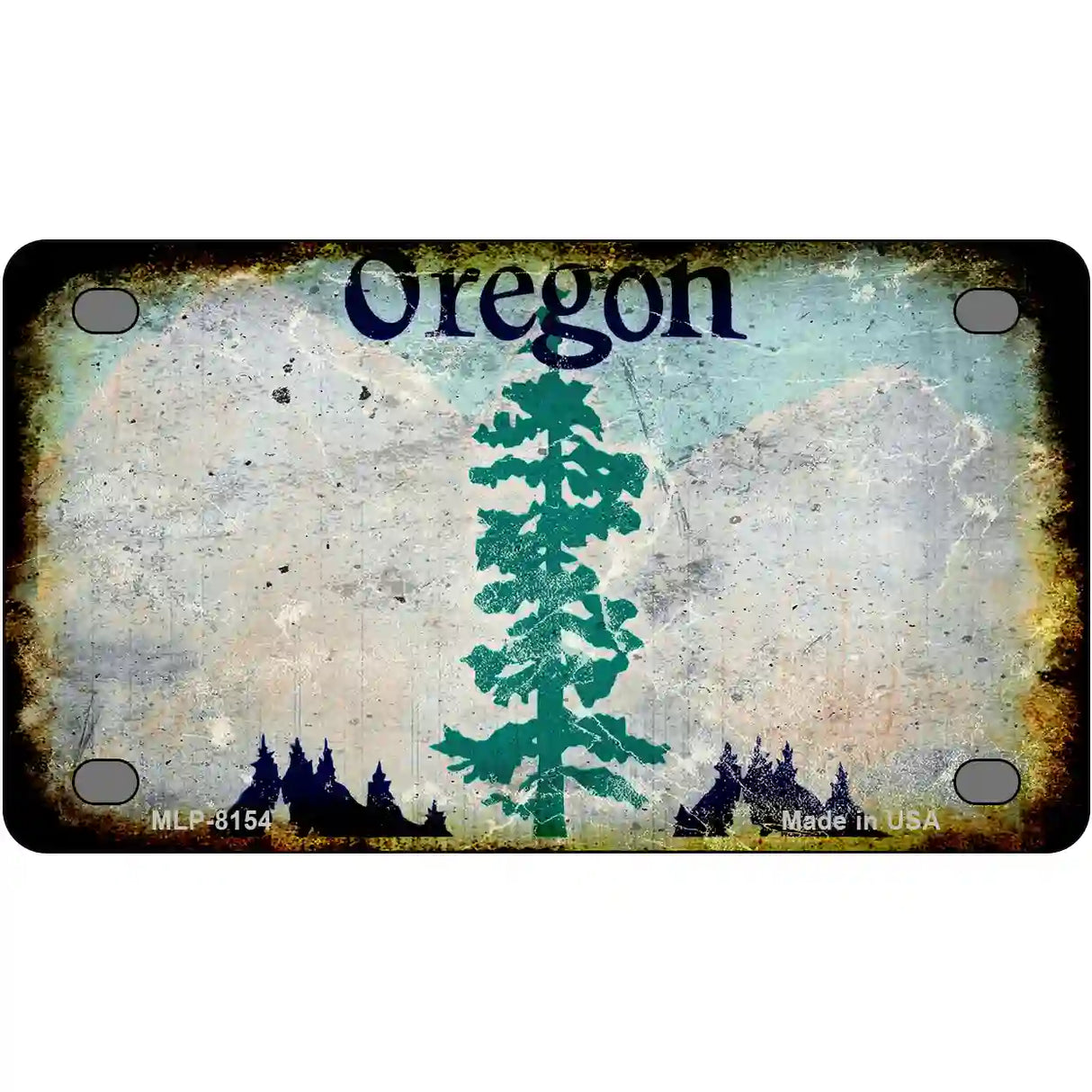 Oregon State Rusty Novelty Metal License Plate 4" x 2.2" (MLP)