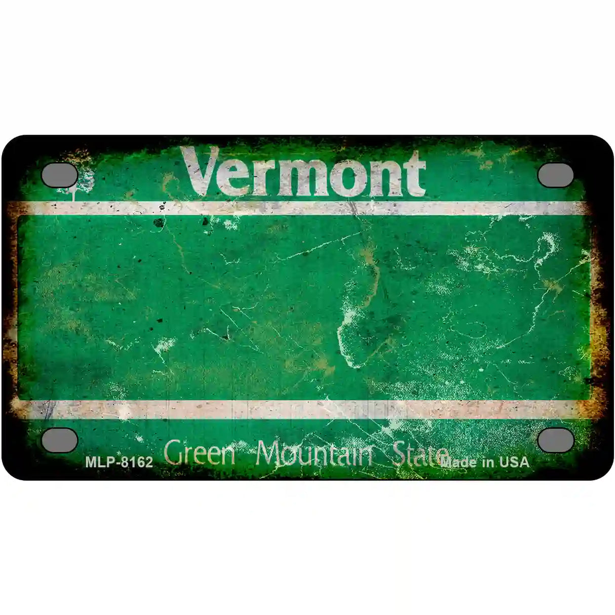 Vermont State Rusty Novelty Metal License Plate 4" x 2.2" (MLP)