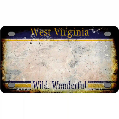 West Virginia State Rusty Novelty Metal License Plate 4" x 2.2" (MLP)