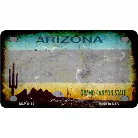 Arizona Gray Rusty Novelty Metal License Plate 4" x 2.2" (MLP)