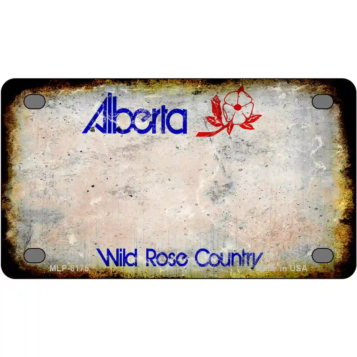 Alberta State Rusty Novelty Metal License Plate 4" x 2.2" (MLP)