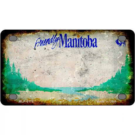 Manitoba Rusty Blank Novelty Metal License Plate 4" x 2.2" (MLP)