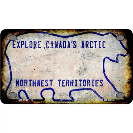 Northwest Territories Rusty Novelty Metal License Plate 4" x 2.2" (MLP)