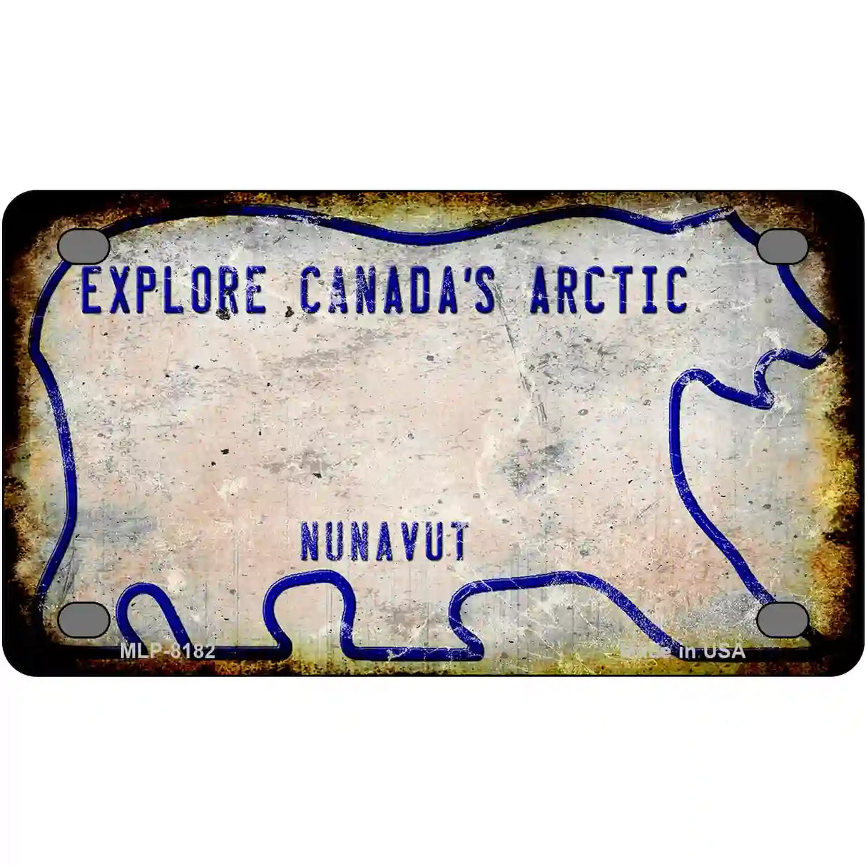 Nunavut Rusty Novelty Metal License Plate 4" x 2.2" (MLP) / Yes