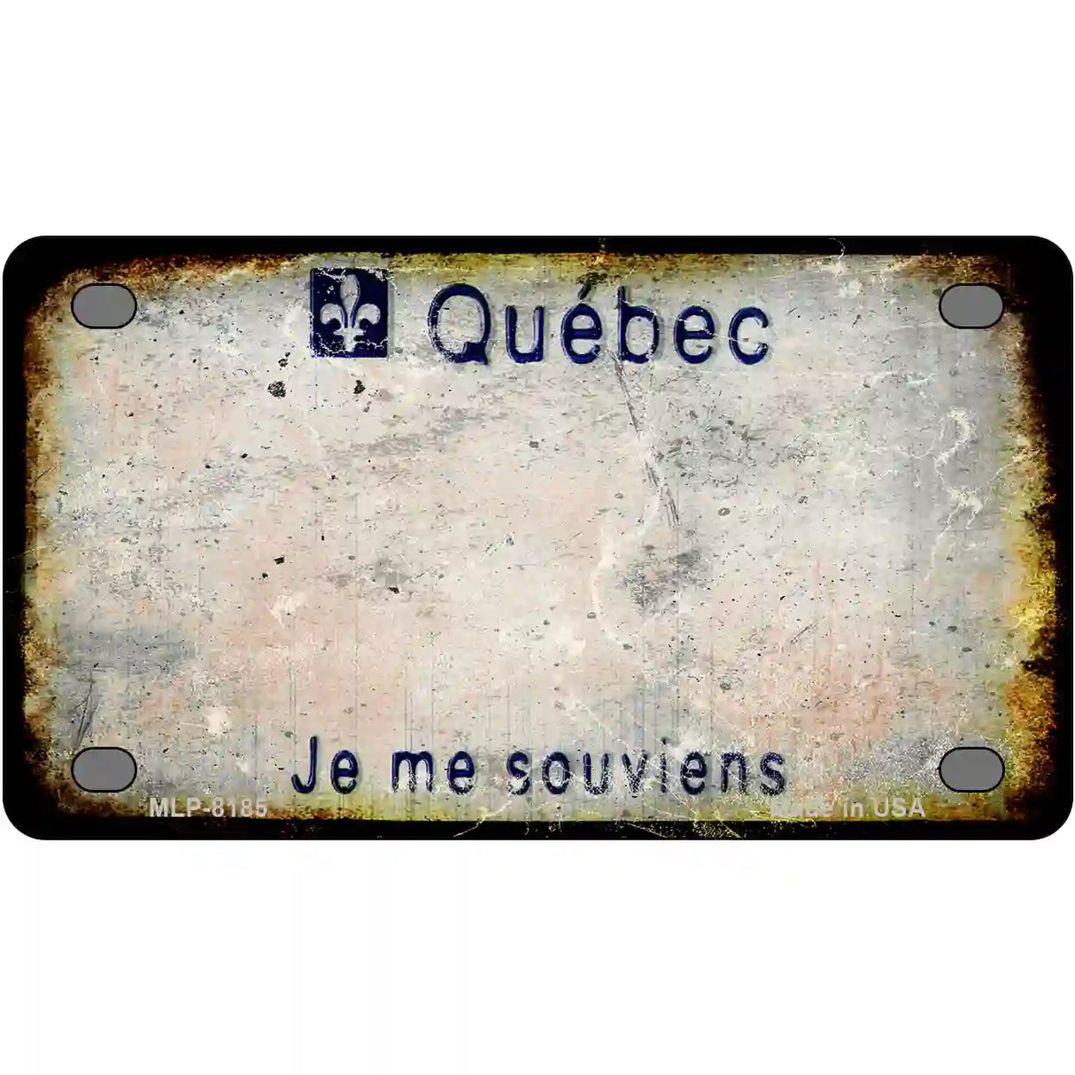 Quebec Rusty Novelty Metal License Plate 4" x 2.2" (MLP) / Yes