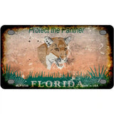 Florida Protect Panther Rusty Novelty Metal License Plate 4" x 2.2" (MLP)