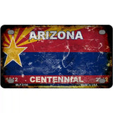 Arizona Centennial State Rusty Novelty Metal License Plate 4" x 2.2" (MLP)