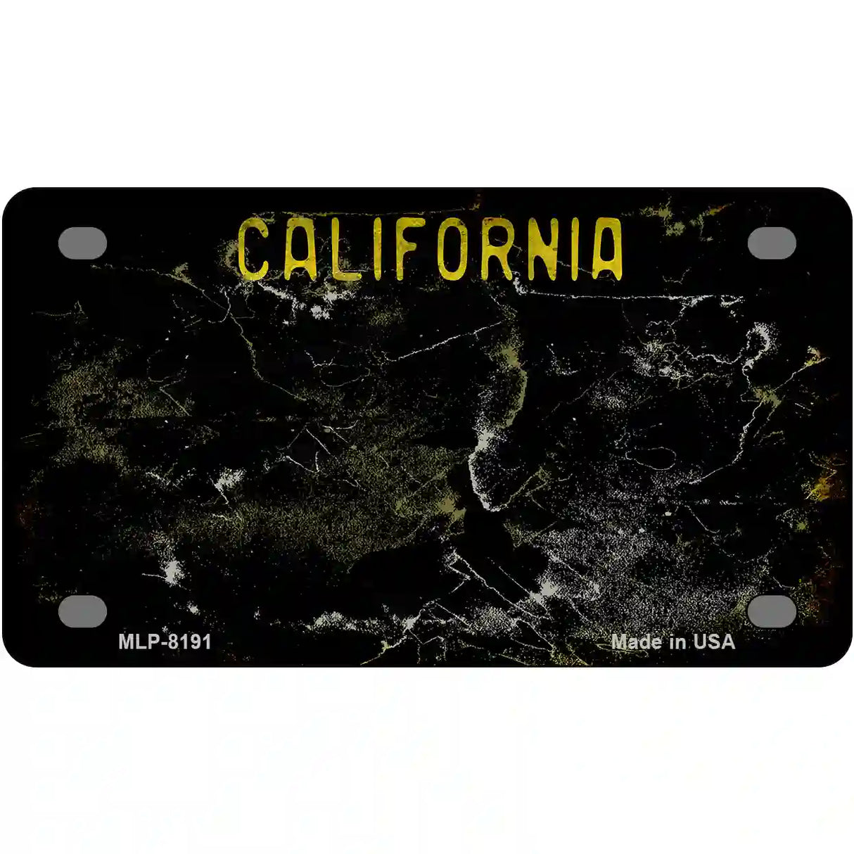 California Black State Rusty Novelty Metal License Plate 4" x 2.2" (MLP)