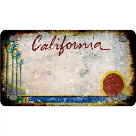 California Rusty Novelty Metal License Plate 4" x 2.2" (MLP)