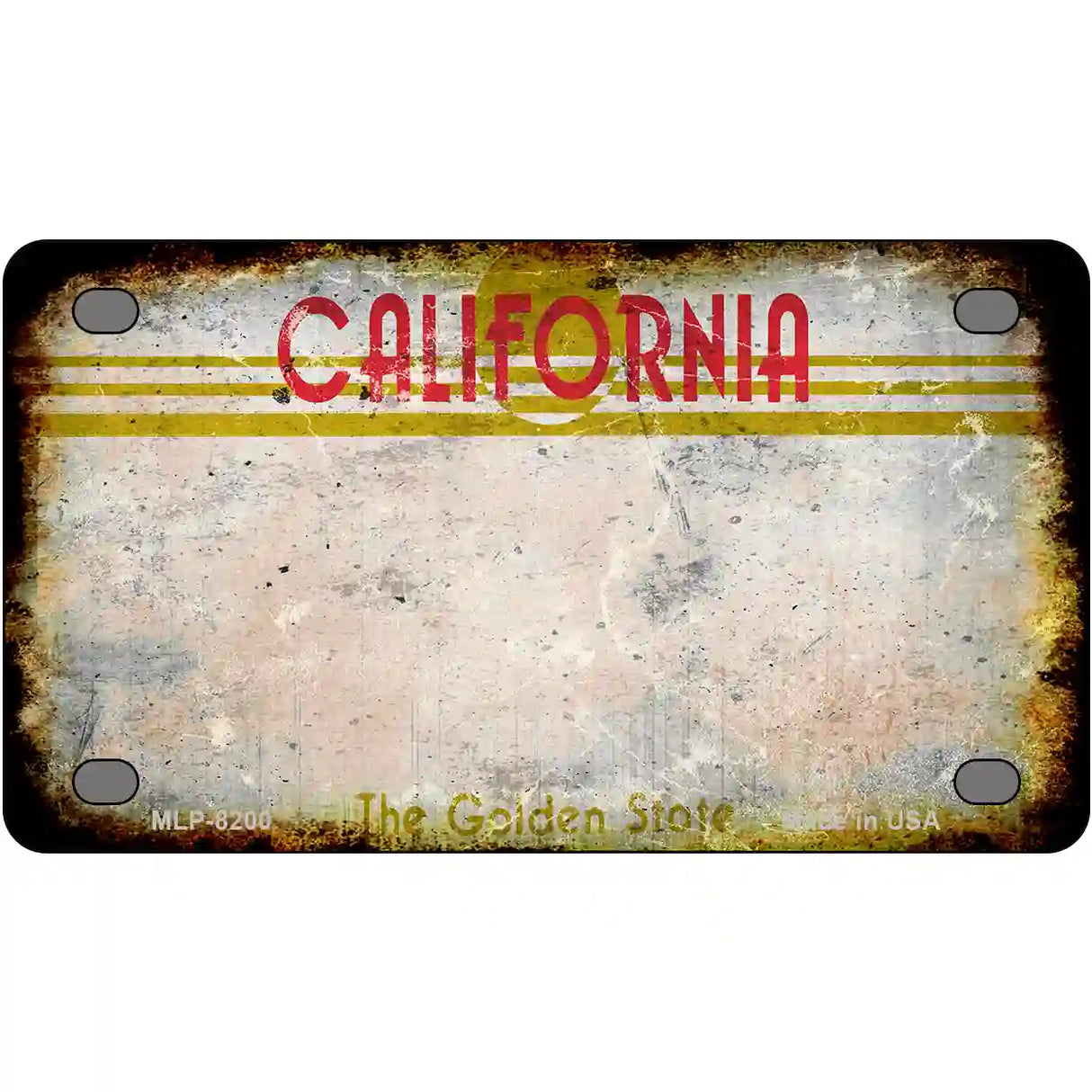 California Golden State Plate Rusty Blank Metal License Plate 4" x 2.2" (MLP) / Yes