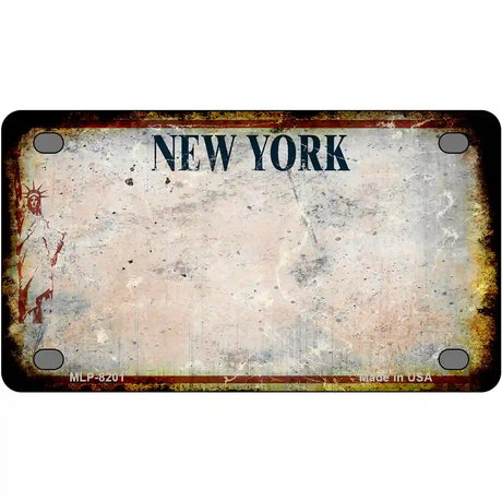 New York Rusty Novelty Metal License Plate 4" x 2.2" (MLP) / Yes