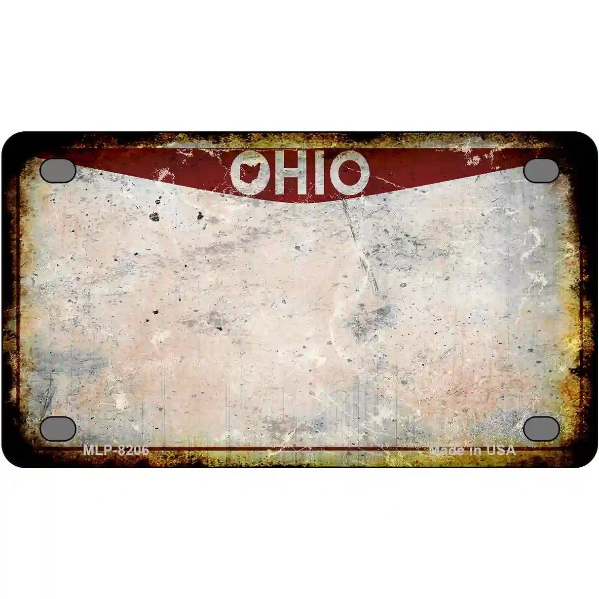 Ohio Rusty Novelty Metal License Plate 4" x 2.2" (MLP) / Yes