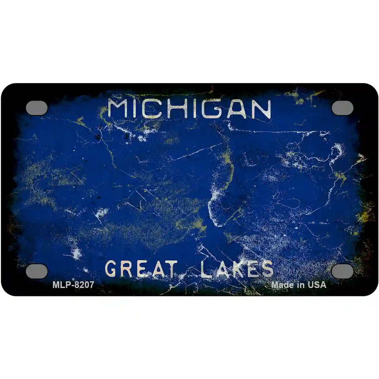 Michigan Rusty Novelty Metal License Plate 4" x 2.2" (MLP) / Yes