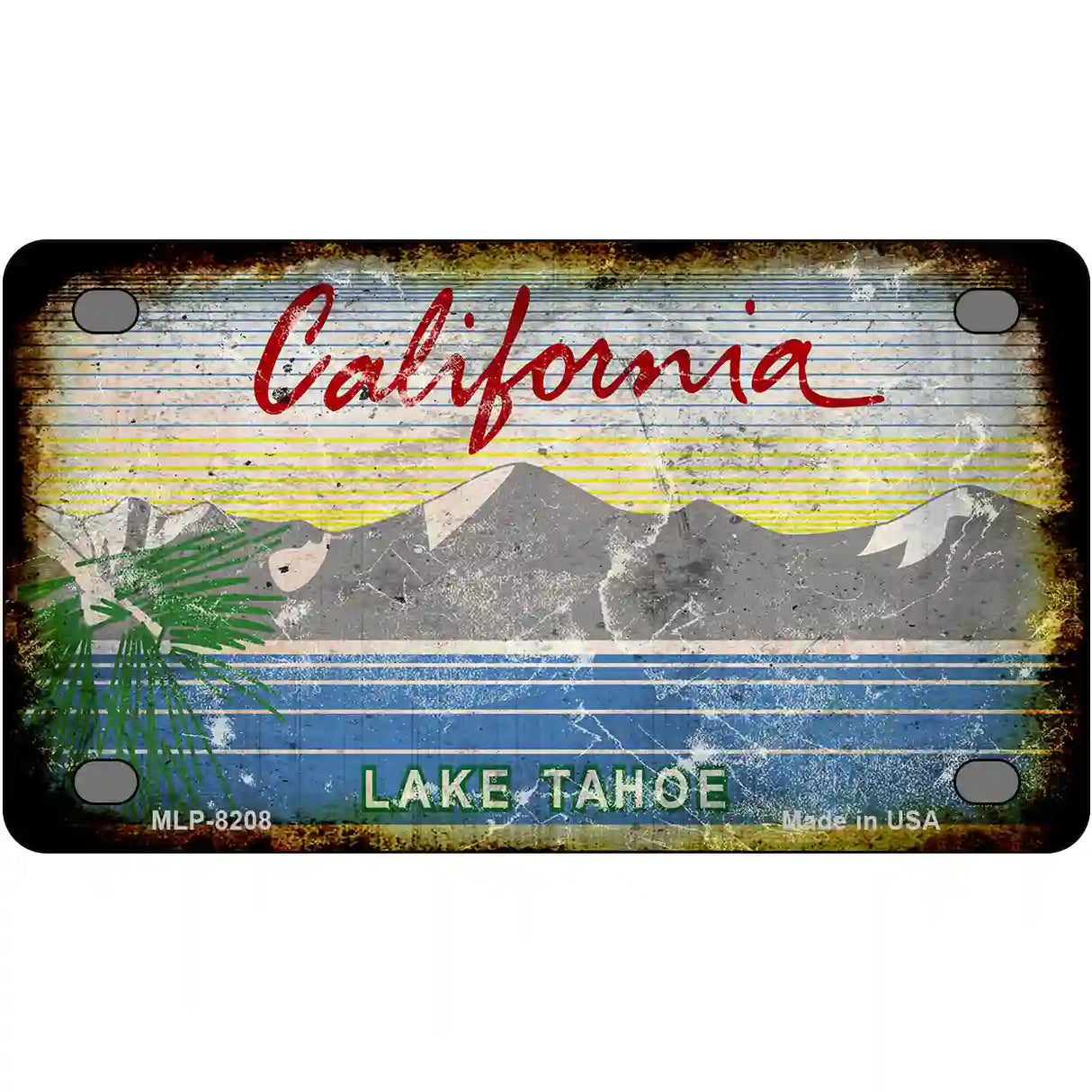 California Lake Tahoe Rusty Novelty Metal License Plate 4" x 2.2" (MLP)