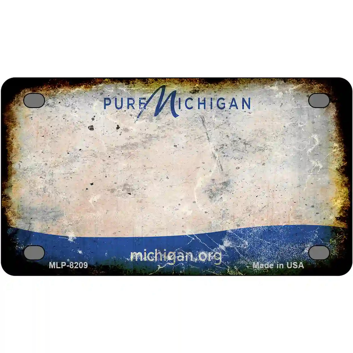 Pure Michigan Rusty Novelty Metal License Plate 4" x 2.2" (MLP)