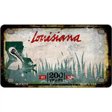 Louisiana Rusty Novelty Metal License Plate 4" x 2.2" (MLP)