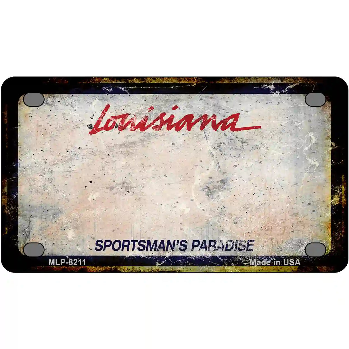 Louisiana Sportsmans Palace Rusty Novelty Metal License Plate 4" x 2.2" (MLP)