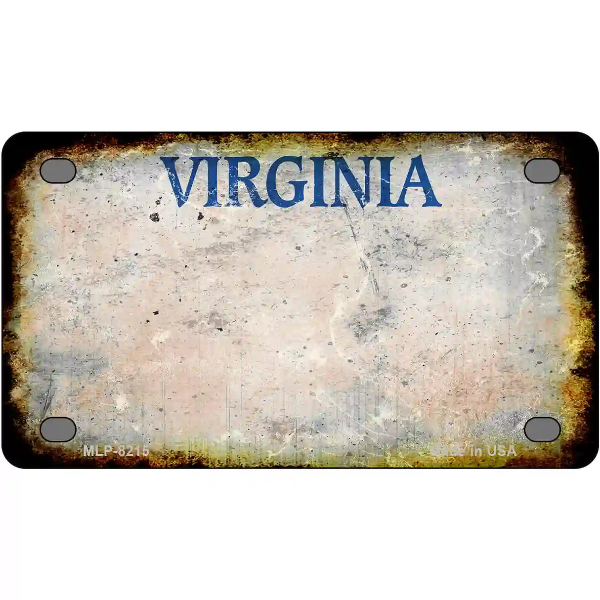 Virginia Rusty Novelty Metal License Plate 4" x 2.2" (MLP) / Yes