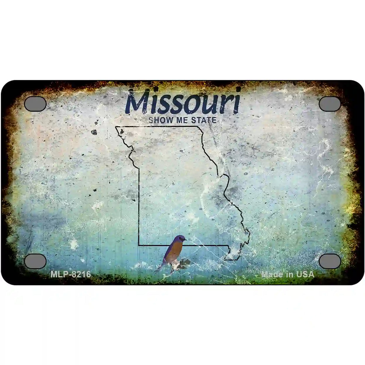 Missouri Rusty Novelty Metal License Plate 4" x 2.2" (MLP)