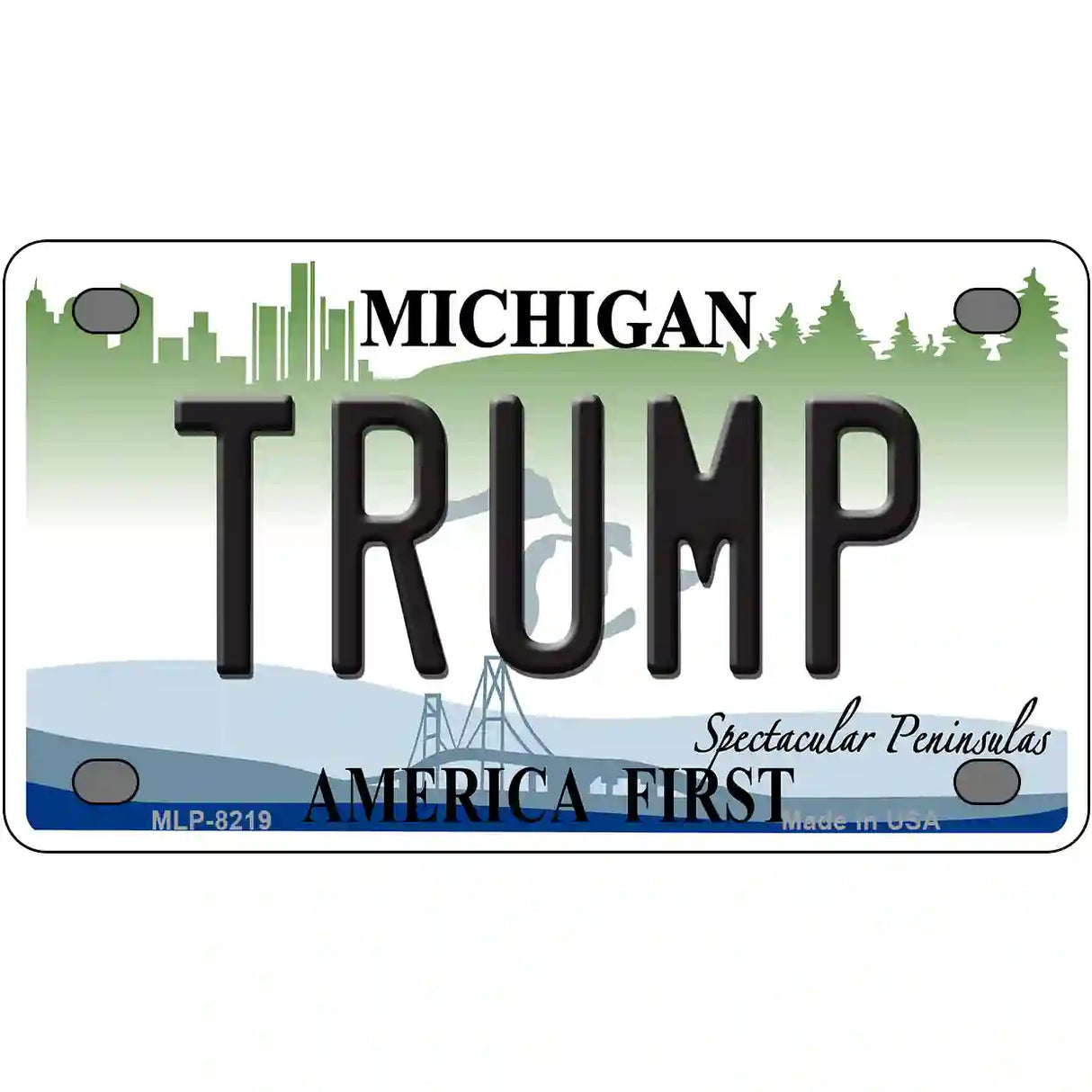 Trump Michigan Novelty Metal License Plate 4" x 2.2" (MLP)