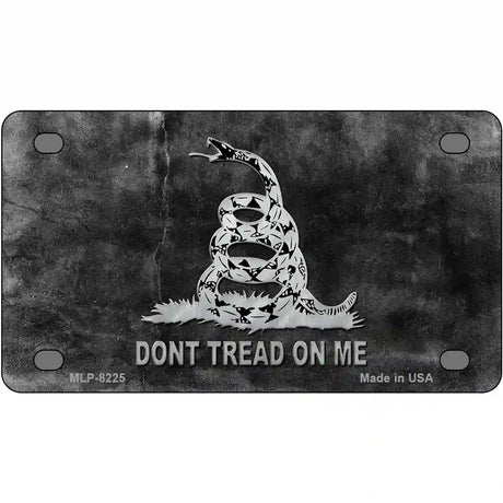 Dont Tread On Me Black Novelty Metal License Plate 4" x 2.2" (MLP)