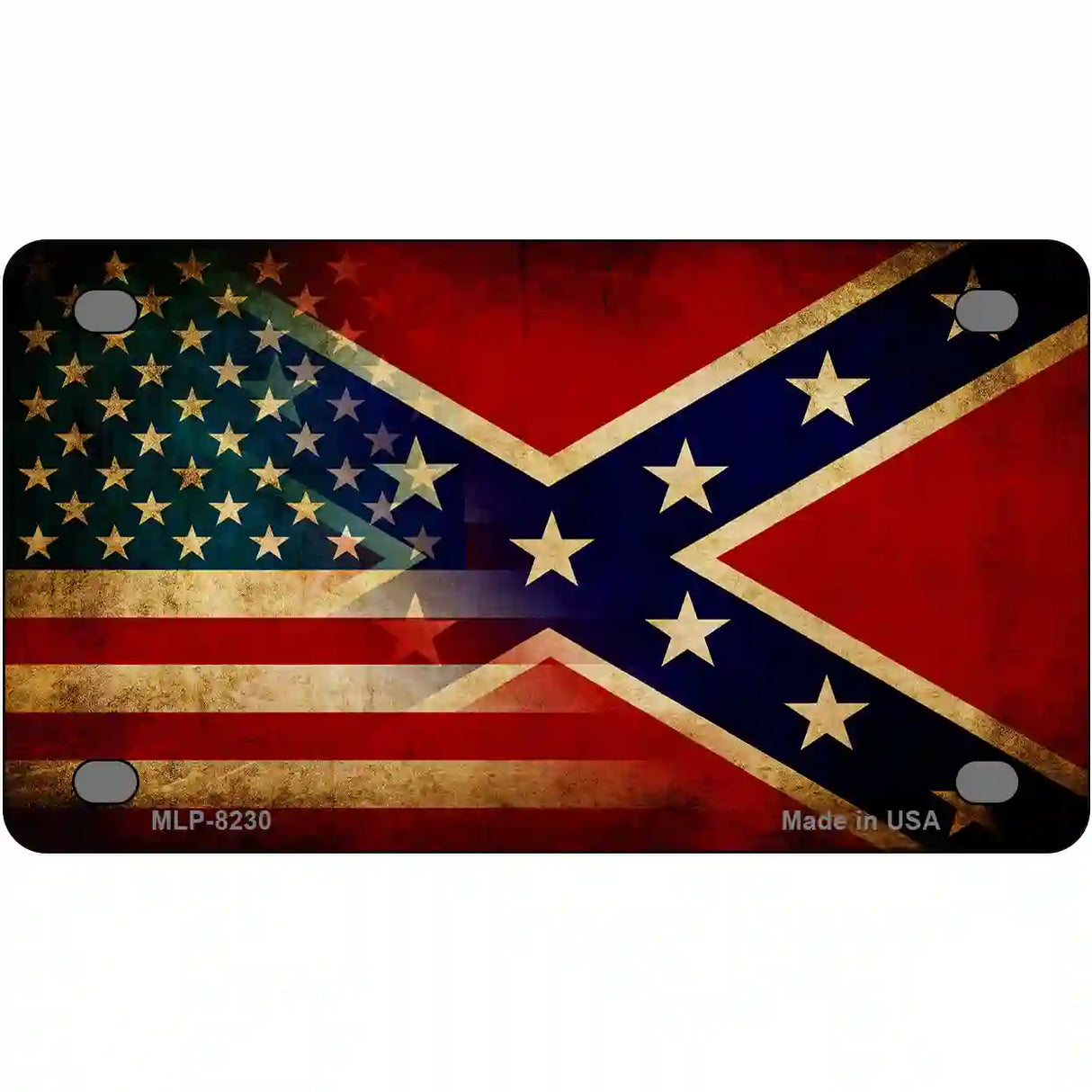 American Confederate Flag Novelty Metal License Plate 4" x 2.2" (MLP)