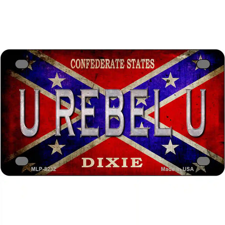 U Rebel U Novelty Metal License Plate 4" x 2.2" (MLP)