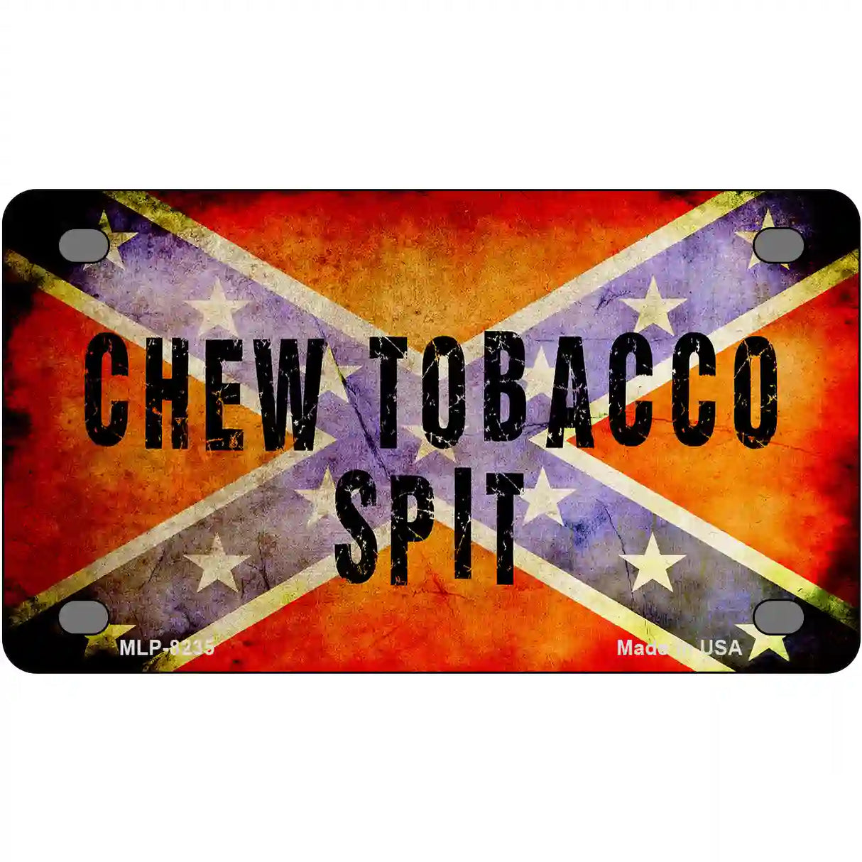 Chew Tobacco Spit Novelty Metal License Plate 4" x 2.2" (MLP)