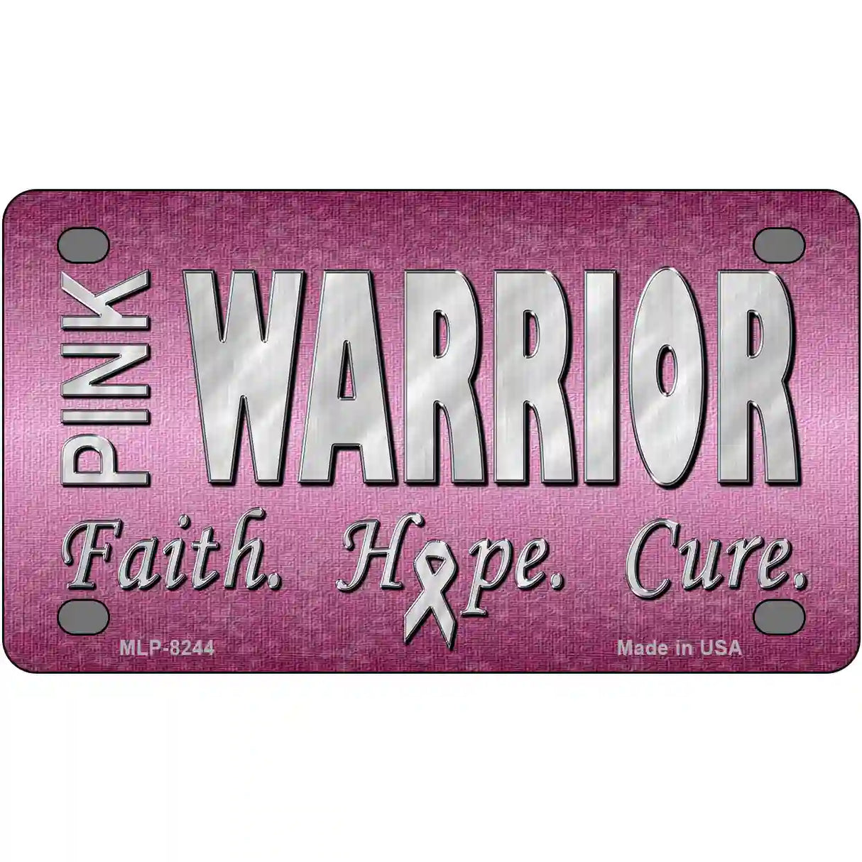 Pink Warrior Novelty Metal License Plate 4" x 2.2" (MLP)