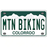 Mtn Biking Colorado Novelty Metal License Plate 4" x 2.2" (MLP)