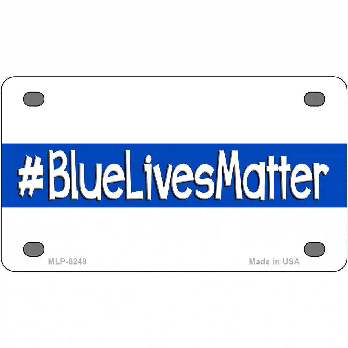 Blue Lives Matter Novelty Metal License Plate 4" x 2.2" (MLP)