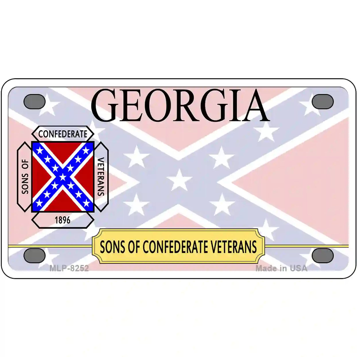 Georgia Sons Of Confederate Novelty Metal License Plate 4" x 2.2" (MLP)