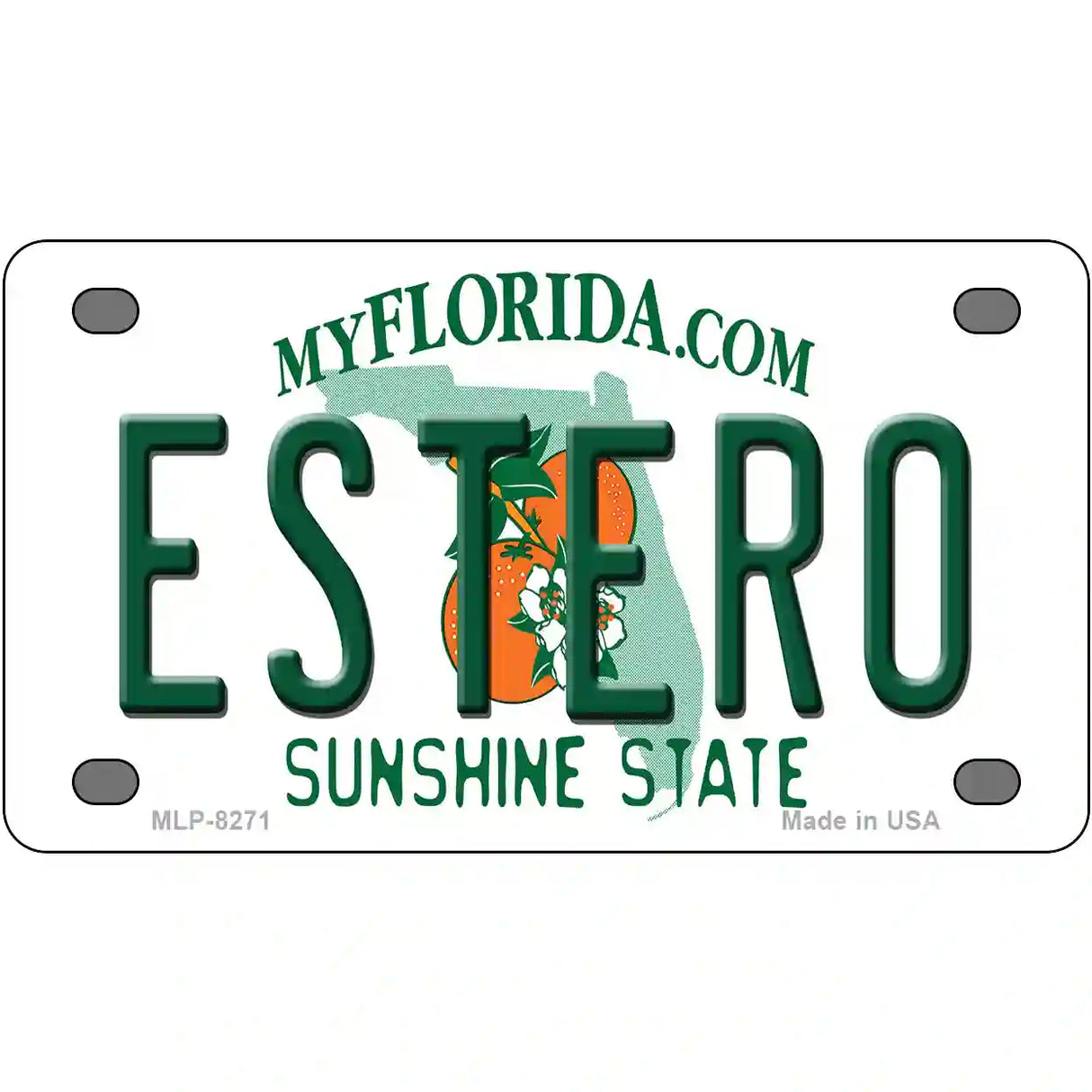 Estero Sunshine State Novelty Metal License Plate 4" x 2.2" (MLP)