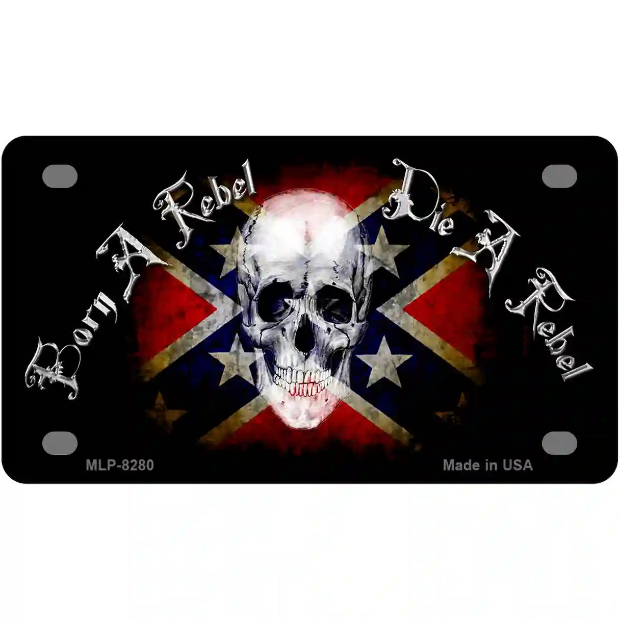 Born A Rebel Novelty Metal License Plate 4" x 2.2" (MLP)