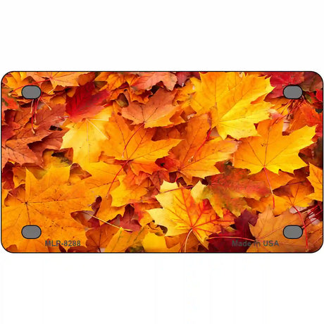 Fall Leaves Novelty Metal License Plate 4" x 2.2" (MLP)