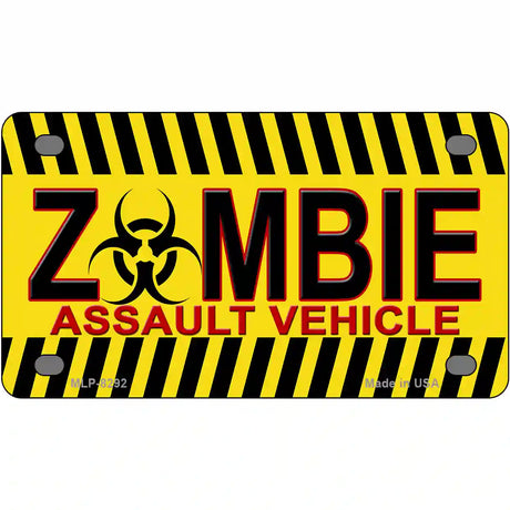 Zombie Assault Vehicle Novelty Metal License Plate 4" x 2.2" (MLP)