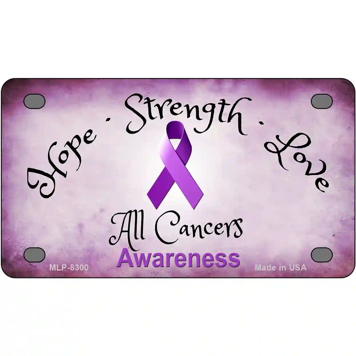 All Cancer Awareness Novelty Metal License Plate 4" x 2.2" (MLP)