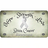 Brain Cancer Ribbon Novelty Metal License Plate 4" x 2.2" (MLP)