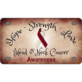 Head and Neck Cancer Ribbon Novelty Metal License Plate 4" x 2.2" (MLP)