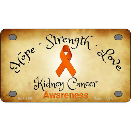 Kidney Cancer Ribbon Novelty Metal License Plate 4" x 2.2" (MLP)