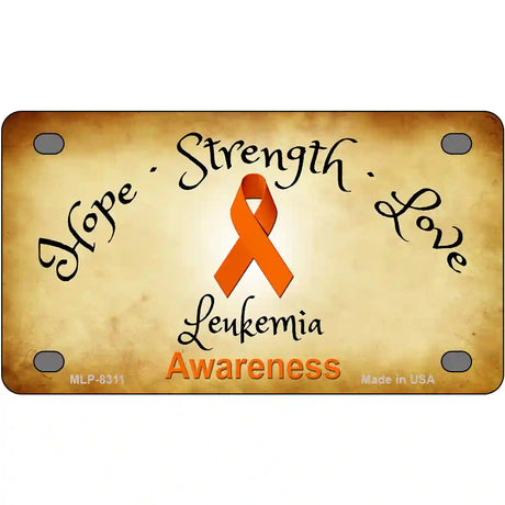 Leukemia Cancer Ribbon Novelty Metal License Plate 4" x 2.2" (MLP)