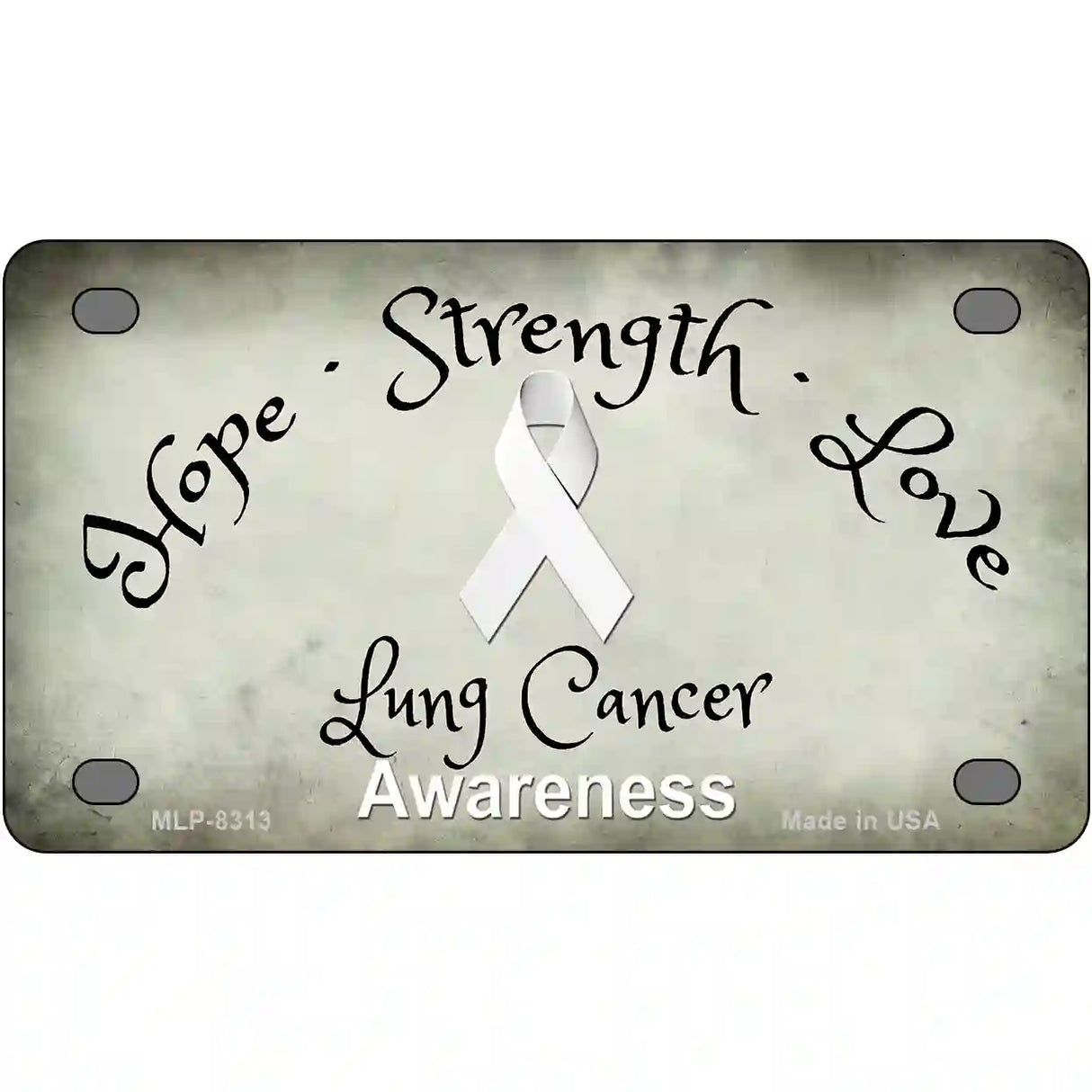 Lung Cancer Ribbon Novelty Metal License Plate 4" x 2.2" (MLP)